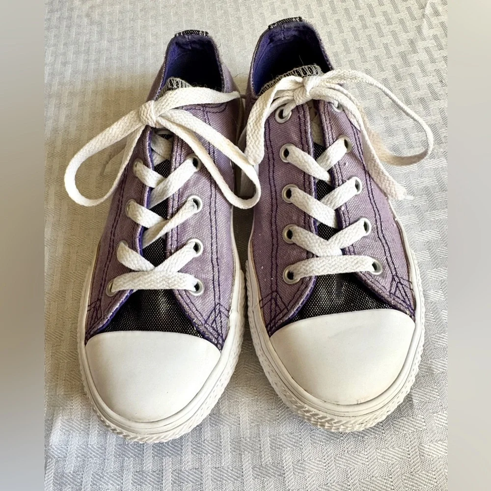 Converse All Star Glitter‎ Sneakers Youth 1 Lavender Purple Sparkle Casual Shoes